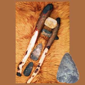 Neolithic hafted axes, axe-heads and handaxe